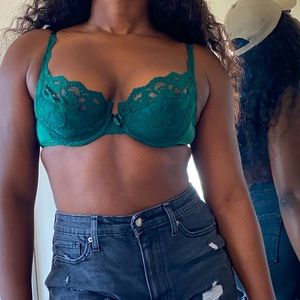 Victoria Secret Padded Green Lace Bra